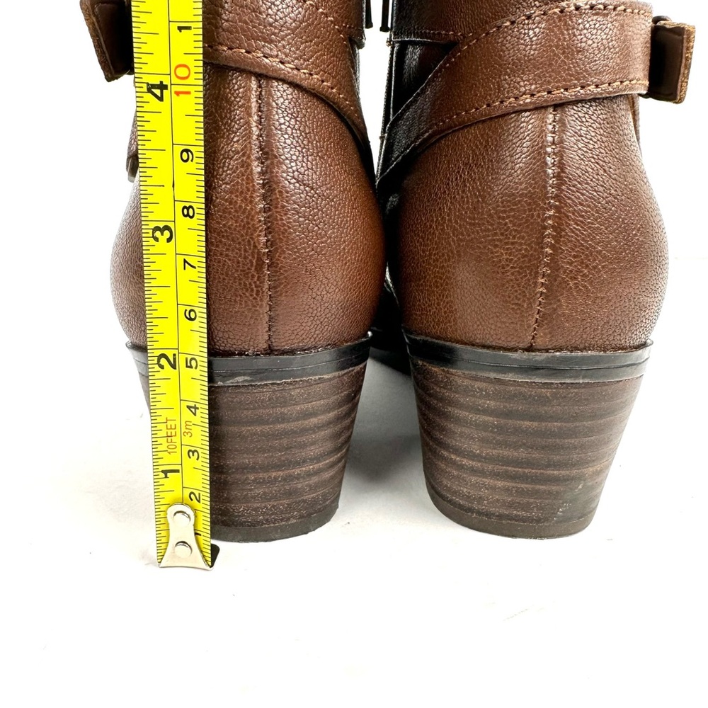 Naturalizer Zakira Leather Ankle Bootie Brown Size 7.5M - Picture 11 of 13